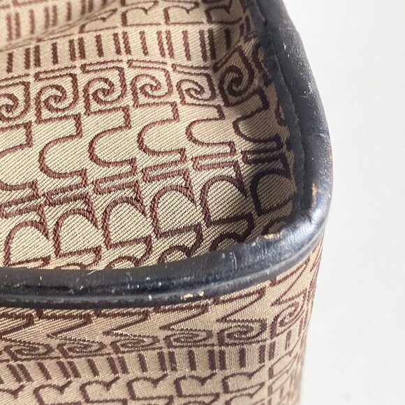 Vintage Pierre Cardin All over Print Canvas Leather Trim Small Satchel - Picture 8 of 10